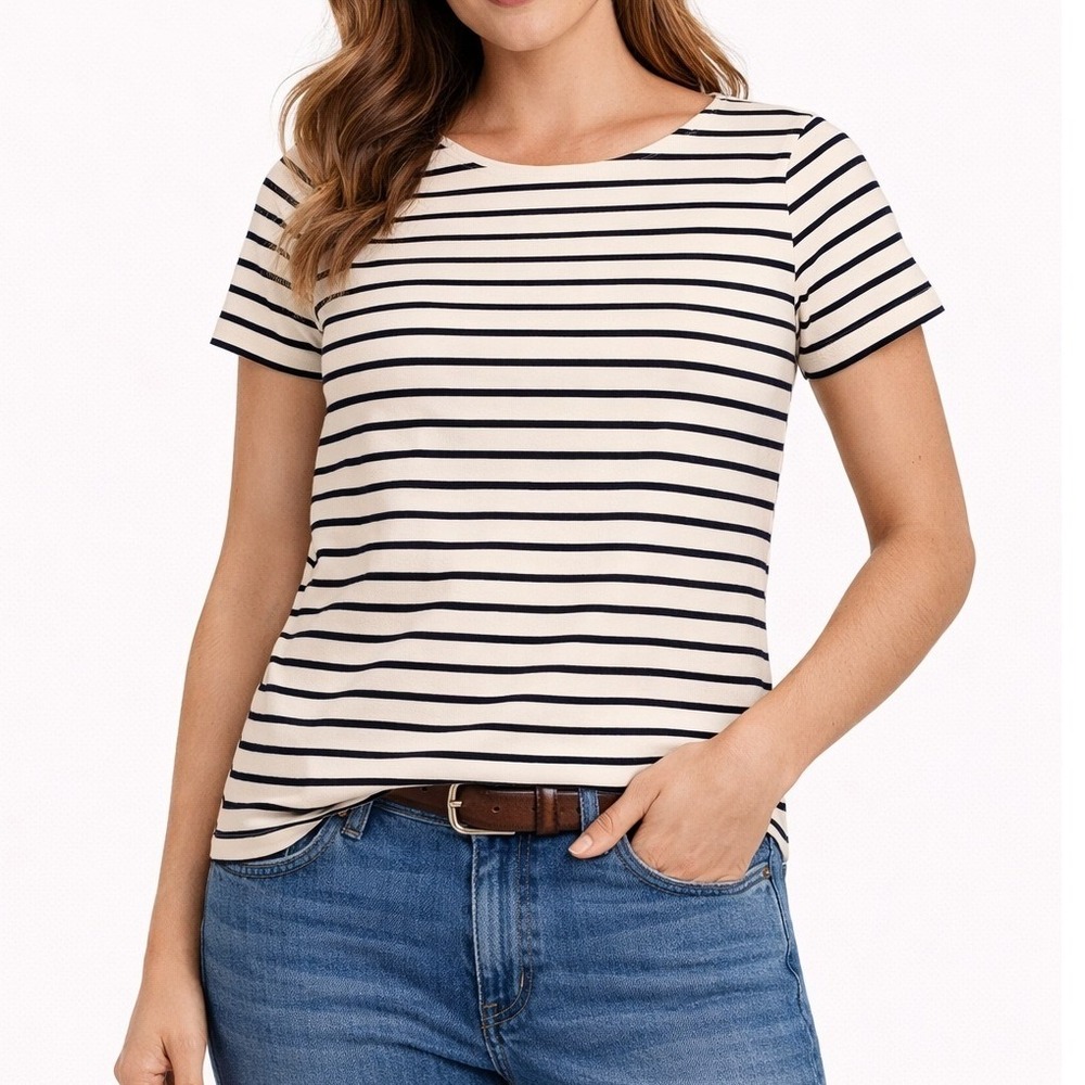 J.Crew Womens T-Shirt Striped 100% Cotton Classic Nautical XS F2012